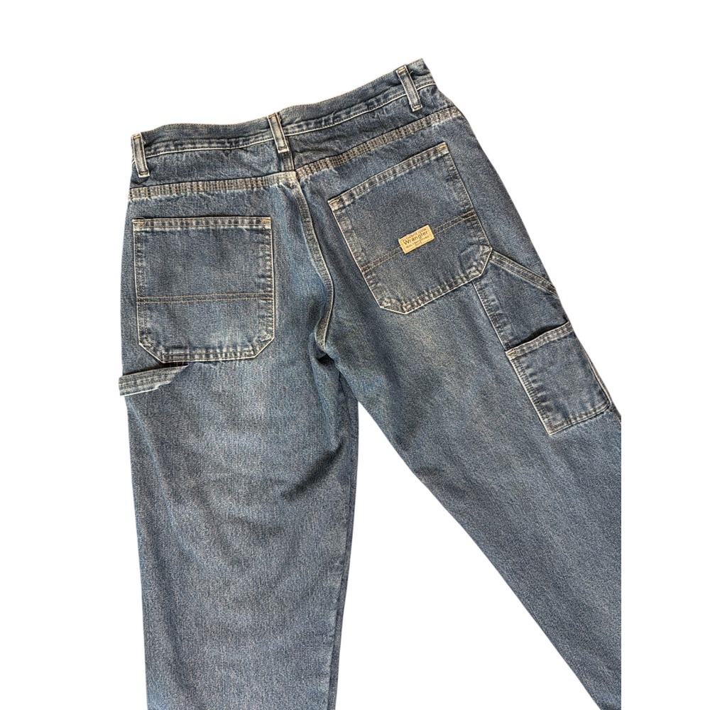 Wrangler Carpenter Jeans Fleece Lined Blue Denim Workwear Style Pants Size 29x30